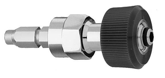 M N2 Schrader Quick Connect to HT DISS F Medical Gas Fitting, Medical Gas Adapter, schrader quick connect, N2, Nitrogen quick connect, Nitrogen quick-connect, schrader male to Hand Tight DISS